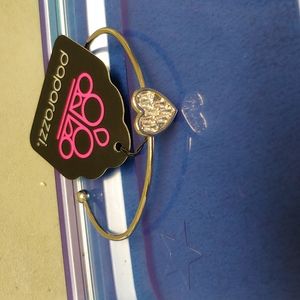 Paparazzi Silver cuff with Crystal heart